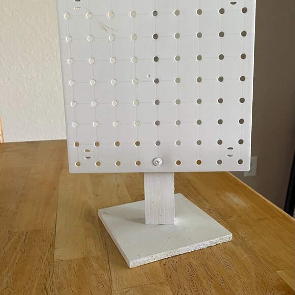 4 pc Handmade Tabletop Display w/Plastic Pegboard on Wooden Stand - Picture 6 of 10